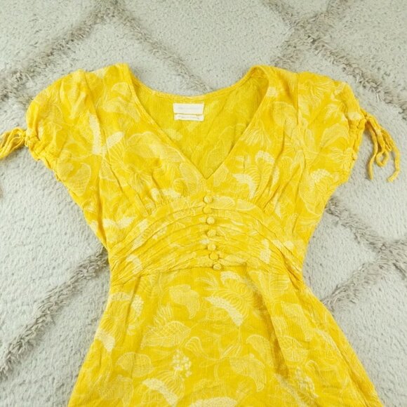 Urban Outfitters Talia Tie Sleeve Mini Dress Womens Small Runch Waist Summer - Picture 3 of 14